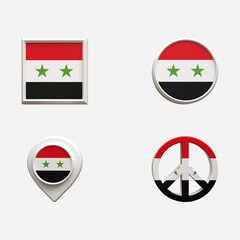Fototapeta premium 3D Realistic Location map pin gps pointer markers Flag Concept Flag 3d rendering
