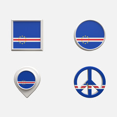 3D Realistic Location map pin gps pointer markers Flag Concept Flag 3d rendering