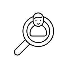Human Loupe icon vector stock illustration.