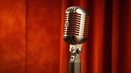 proffesional condenser microphone in the recording studio on color background