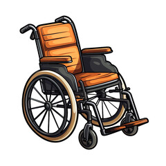 Fototapeta na wymiar Yellow Wheelchair Illustration