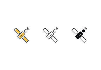 Satelight icons set vector stock illustration. © Bizz