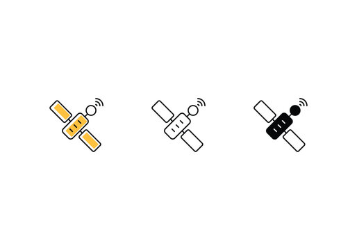 Satelight icons set vector stock illustration.
