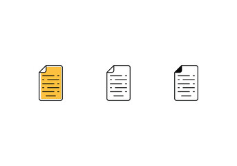 Document icons set vector stock illustration.