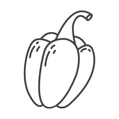 Sweet yellow bell pepper.Pepper paprika.Ripe harvest.Isolated on white background.Cartoon vector illustration.Culinary spice.