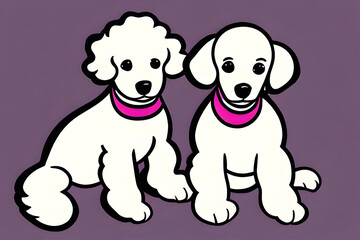A puppy or A dog in pop art style.
Generative AI.