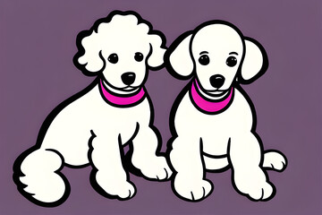 Fototapeta premium A puppy or A dog in pop art style. Generative AI.