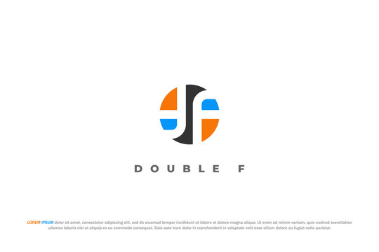 logo letter f double circle