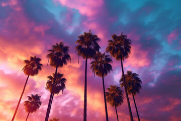 palm trees at sunset