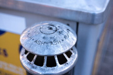 ash tray cigarette butt bin located outdoor