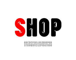 Trendy font, alphabet in the modern style, rounded letters and numbers for you design, vector illustration