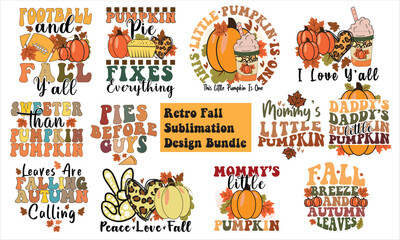 Retro Fall T-Shirt Design Bundle