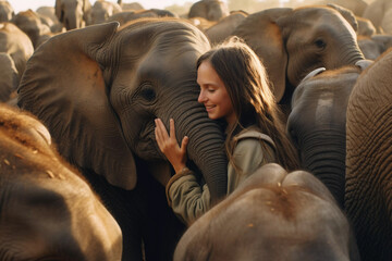 Girl and Elephant Love and kindness