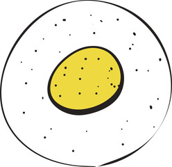 Fototapeta premium fried egg icon cartoon drawing doodle icon style element
