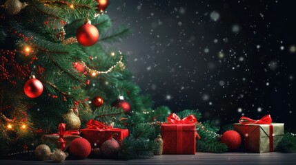 Christmas or New Year background. Christmas and new year holidays concept. Generative AI