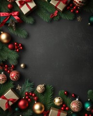 Obraz na płótnie Canvas Christmas or New Year background. Christmas and new year holidays concept. Generative AI