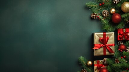 Christmas or New Year background. Christmas and new year holidays concept. Generative AI