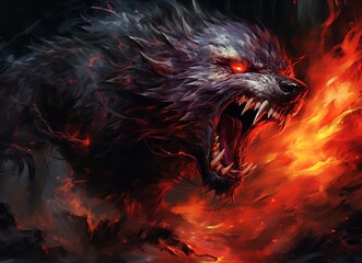 A savage werewolf attacks. Great for fantasy, DnD, RPG, TTRPG,  horror and more. 