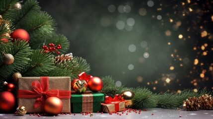 Christmas or New Year background. Christmas and new year holidays concept. Generative AI