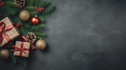 Christmas or New Year background. Christmas and new year holidays concept. Generative AI