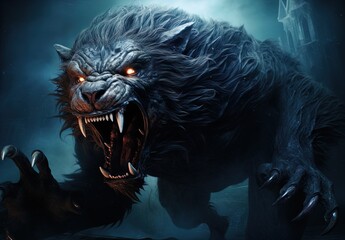 A savage werewolf attacks. Great for fantasy, DnD, RPG, TTRPG,  horror and more. 