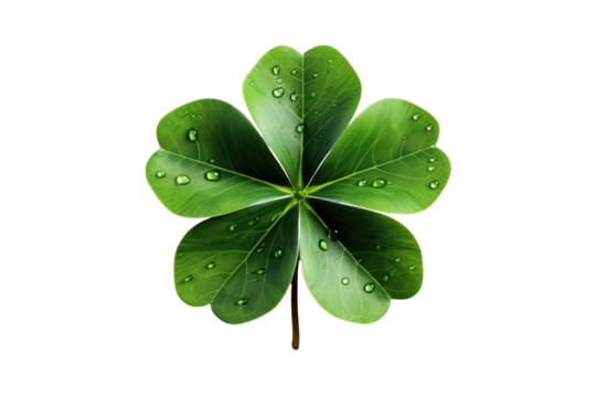 five leaves clover isolated on transparent. lucky concept .