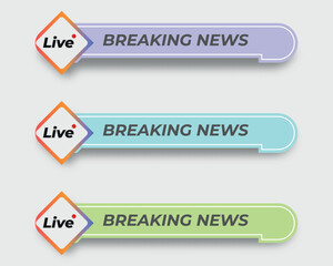 tv news bar. bars newspaper. social media bars. Television broadcast media title banner. title bar