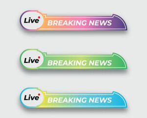 tv news bar. bars newspaper. social media bars. Television broadcast media title banner. title bar