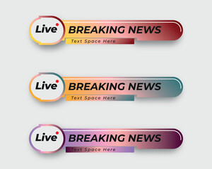 tv news bar. bars newspaper. social media bars. Television broadcast media title banner. title bar