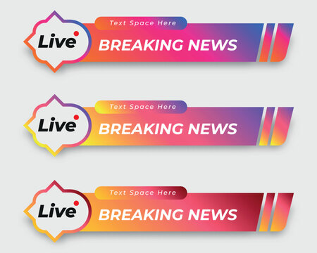 tv news bar. bars newspaper. social media bars. Television broadcast media title banner. title bar