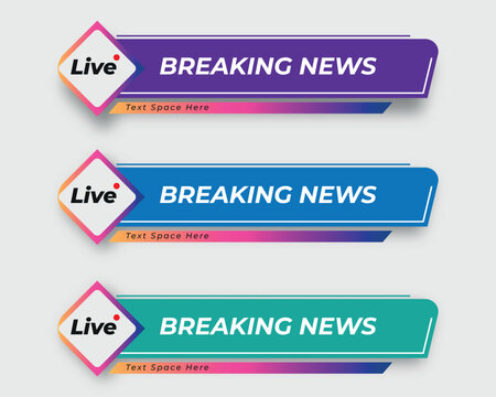tv news bar. bars newspaper. social media bars. Television broadcast media title banner. title bar
