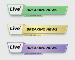 tv news bar. bars newspaper. social media bars. Television broadcast media title banner. title bar
