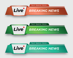 tv news bar. bars newspaper. social media bars. Television broadcast media title banner. title bar