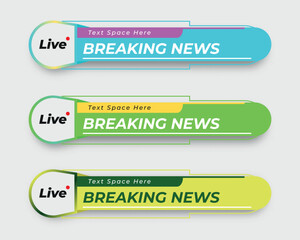 tv news bar. bars newspaper. social media bars. Television broadcast media title banner. title bar
