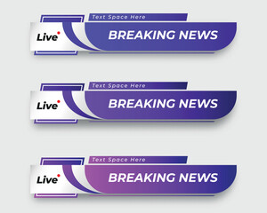 tv news bar. bars newspaper. social media bars. Television broadcast media title banner. title bar