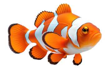 Clown fish isolated on transparent background. Generative Ai