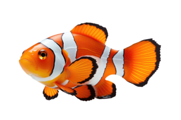 Clown fish isolated on transparent background. Generative Ai