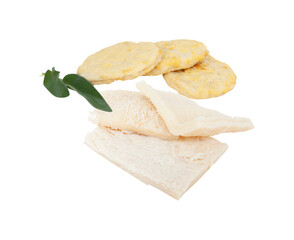 Cooked fish meat and Crispy Fish Fillet cut out isolated transparent background