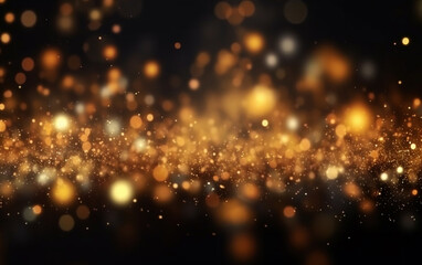 Obraz premium Abstract background with gold bokeh effect. christmas. sparkling magical dust particles. magic