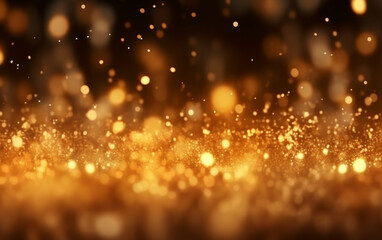 Obraz na płótnie Canvas Abstract background with gold bokeh effect. christmas. sparkling magical dust particles. magic
