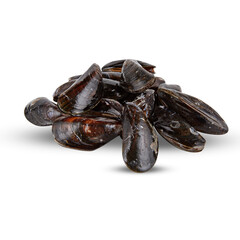 fresh mussels cut out isolated transparent background