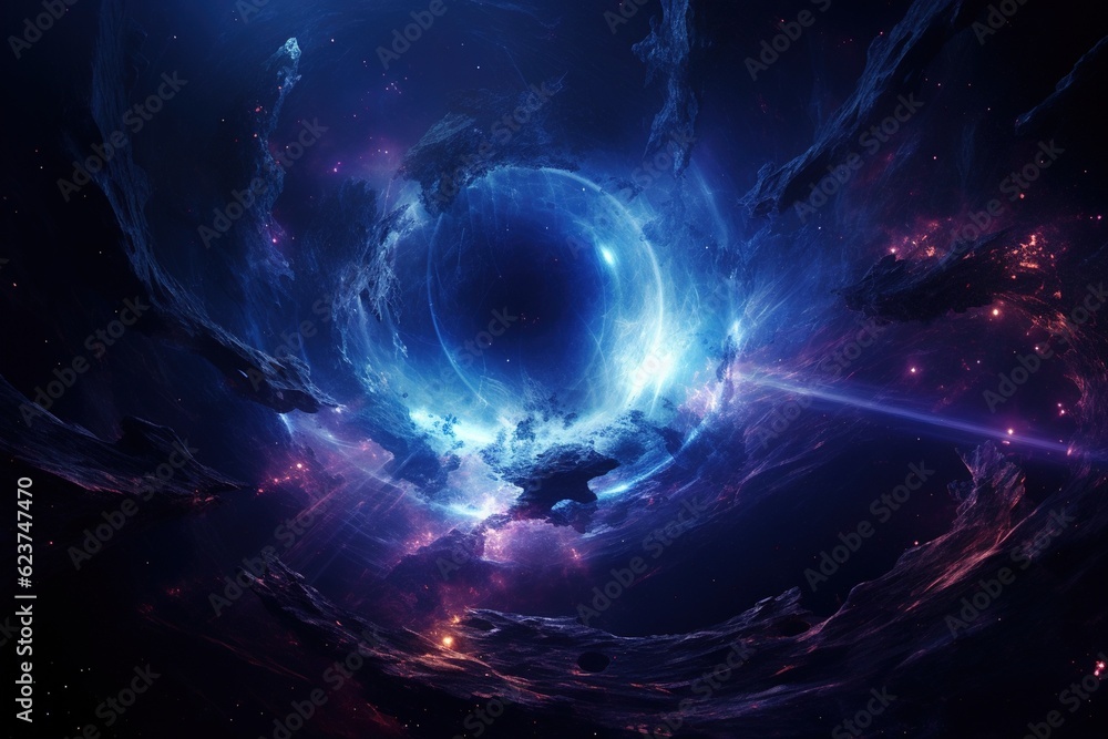 Canvas Prints glowing wormhole opening in deep space