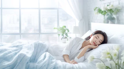 Poster ベッドで眠る女性（AI生成） © Haru Works