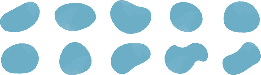 かわいい抽象的なゆるゆるフレーム　水・雫・雨・青フレーム　　Set of cute abstract shapes.Vector loose frame.　vector water frame set.