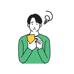 ガッツポーズをする若い女性のシンプルなイラスト
