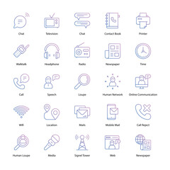 Communication related icon set