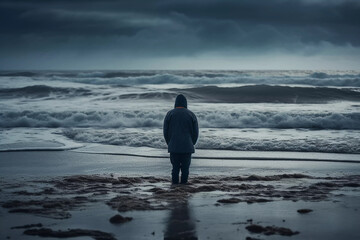 person watching the sea