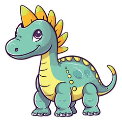 Naklejka premium Cute Saurolophus Dinosaur Illustration