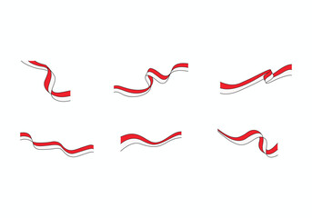 indonesian flag decorative ribbon design