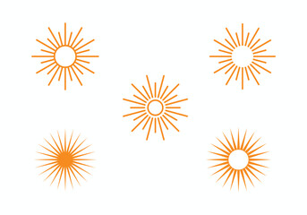 simple sun spark logo icon design collection
